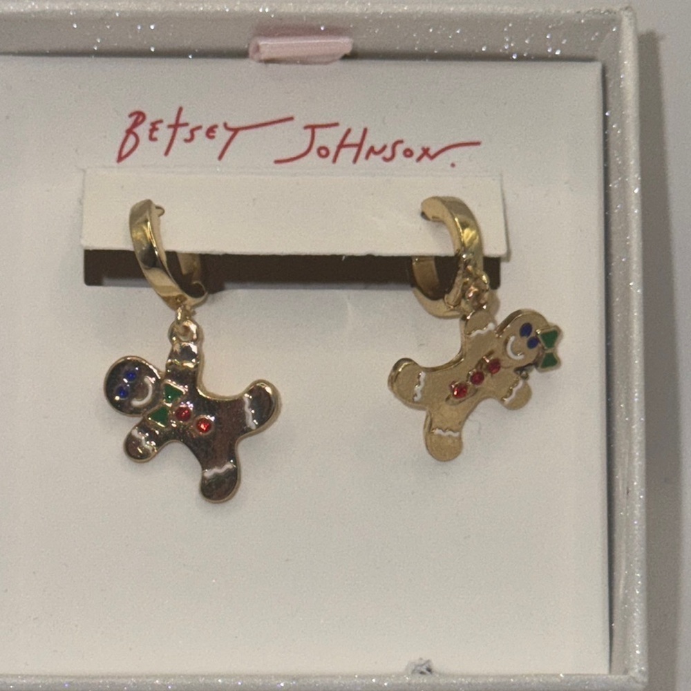 Betsey Johnson Gold Gingerbread Earrings